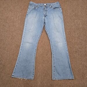 Vintage Abercrombie Flare Jeans Womens 12R Blue Button Fly 100% Cotton 5-Pocket